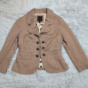 The Limited Jacket Womens XS Biege Blazer Pockets‎ Clasp Soft Career Comfort
